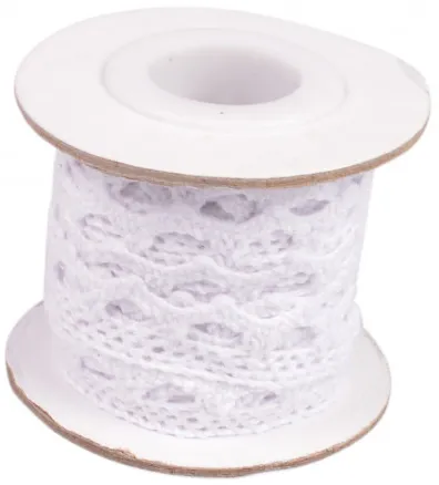 Infinity Hearts Blonde/Blondebånd Hvid 12mm 2,5m